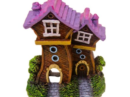 Blue Ribbon Pet Products Fun House Village Ornament Purple Roof, 1ea SM on Sale